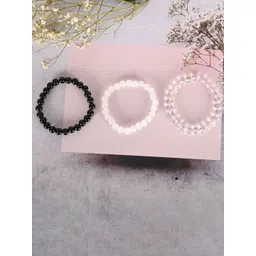 NVR Unisex Set Of 3 Marbel Crystal Elasticated Bracelet-picture-30