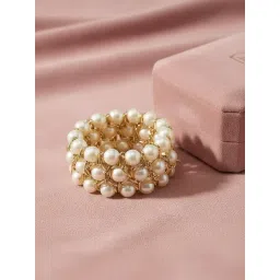 NVR White Beaded Elasticated Bracelet for Women-picture-48