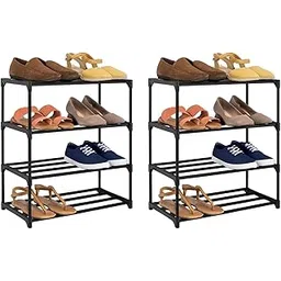 NYALKARAN Shoe Rack with Shelf | Foldable Plastic Shoe Rack with Shelves for Bedroom, Entryway & Living Room | Multipurpose Footwear Stand for Home (4 Shelf Set of 2)-picture-27