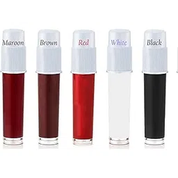 nyamah sales Liquid Kumkum Sindoor For Women Skin-Friendly Liquid Bindi Waterproof Chemical Free 5G Red Maroon Brown Color Pack Of 5-picture-14