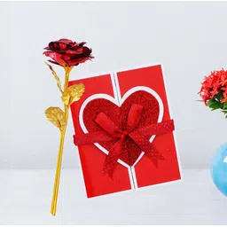 nyarogift I Love You Greeting Card with Artificial Rose Greeting Card-picture-11