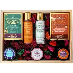 NYASSA Premium Bath and Body Treats Wooden Gift Set for Women & Men | Wooden Gift Box To Pamper Your Loved Ones | Perfect for Every Occasion | Pack of 7-picture-16