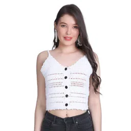 NYCRA Women Floral Self Design Cotton Crochet Top-picture-21