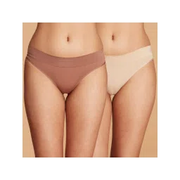 nykd by nykaa 4 Way Stretch Bikini Panty Pack of 2 NYP341 Brown & Skin-picture-30