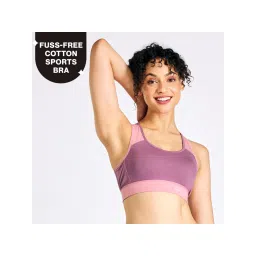 Nykd By Nykaa Cotton Stretch Slip On Sports Bra with Removable Cups NYK904 Mauve-picture-18