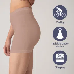 Nykd by Nykaa Stretch Cotton Cycling Shorts - Mahogany Rose NYP083 image 2