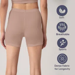 Nykd by Nykaa Stretch Cotton Cycling Shorts - Mahogany Rose NYP083 image 3