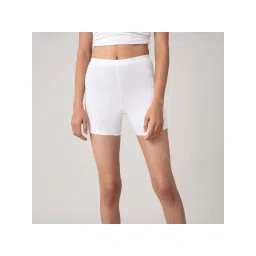 Nykd by Nykaa Stretch Cotton Cycling Shorts - NYP083 - White-picture-15