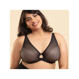 Nykd by Nykaa Textured Lace Non Padded Wired Bra - Black Nyb140 Black-picture-25