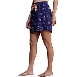 nykd Women's All Day Comfy Lounge Cotton Modal Shorts | Ultra Soft | Elasticated | Relaxed Fit | Pocketed - NYS125 - Sun & Moon Blue-picture-11