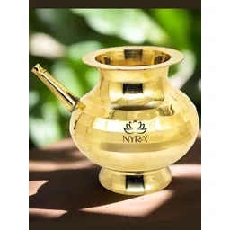 Nyra Kitchenware Pure Brass Karwa Chauth Kalash Lota Traditional Peetal Large-Size Karwa-picture-38