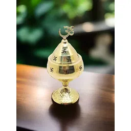 Nyra Kitchenware Pure Brass Swastik Diya For Puja - Small Size-picture-19