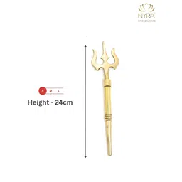 Nyra Kitchenware Yellow Pure Brass Trishul image 3