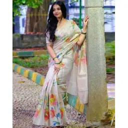 nyrika Graceful Floral Printed Art Silk Saree-picture-21