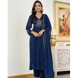 nyrika Women Embroidered A-Line Kurta Suit Set-picture-14