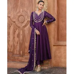 nyrika Women Embroidered Anarkali Kurta Suit Set-picture-53