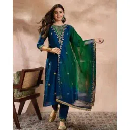 nyrika Women Embroidered Straight Kurta Set with Dupatta-picture-52