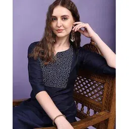 nyrika Women Embroidered Straight Kurta Suit Set-picture-49