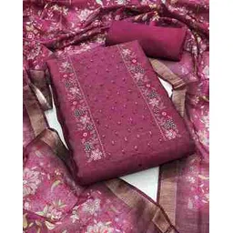 nyrika Women Embroidered Vichitra Silk Dress Material-picture-37