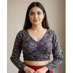 nyrika Women Floral Print Back-Open Blouse-picture-19