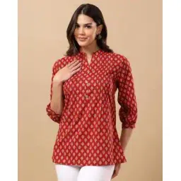 nyrika Women Floral Print Straight Kurti with Mandarin Collar-picture-33