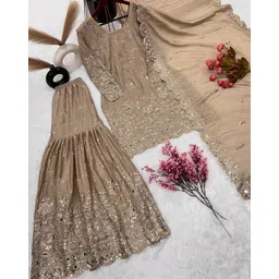 nyrika Women Embellished Straight Kurta Suit Set image 5