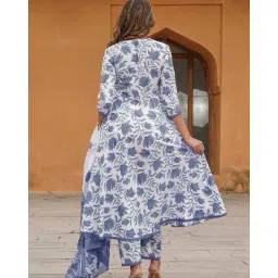 nyrika Women Floral Print Anarkali Kurta Suit Set image 4