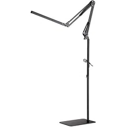 NYRWANA Adjustable LED Floor Lamp for Living Room, Floor Lamp with Swing Arm, Desk Light with Stable Metal Base, 3 Level Color Control LED, Eye-Care Work Lamp for Home, Office/Craft/Study (Black)-picture-14