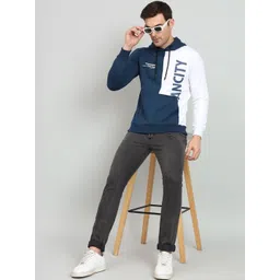 OAKWYN Men Colourblocked Hooded Sweatshirt-picture-13