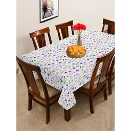 OASIS Blue & Green Floral Printed Cotton Rectangular Shaped 6 Seater Table Cover-picture-39