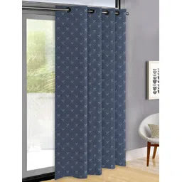 OASIS Blue & White Abstract Printed Door Curtain-picture-30