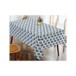 OASIS Blue & White Cotton 4-Seater Table Cover-picture-10