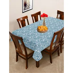 OASIS Blue & White Cotton 6-Seater Table Cover-picture-15