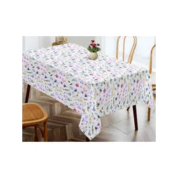 OASIS Blue & White Floral Printed Cotton Rectangular Shaped 4 Seater Table Cover-picture-12