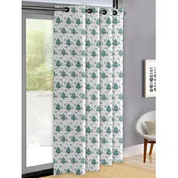 OASIS Green & White Floral Printed Door Curtain-picture-36