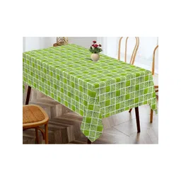 OASIS Green & White Geometric Printed Cotton Rectangular Shaped 4 Seater Table Cover-picture-19