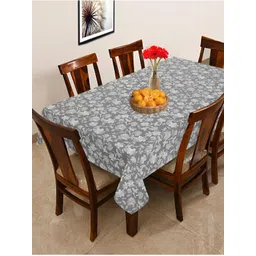 OASIS Grey & White Floral Printed Cotton 6-Seater Table Cover-picture-32
