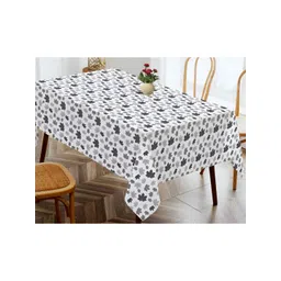 OASIS Grey & White Floral Printed Cotton Rectangular Shaped 4 Seater Table Cover-picture-41