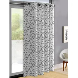 OASIS Grey & White Floral Printed Door Curtain-picture-38