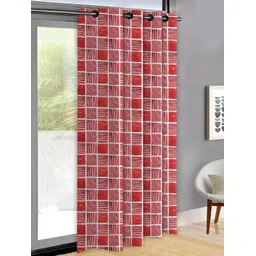 OASIS Red & White Geometric Printed Door Curtain-picture-32