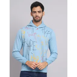 Obaan Men Printed Hooded Pullover Sweatshirt-picture-26