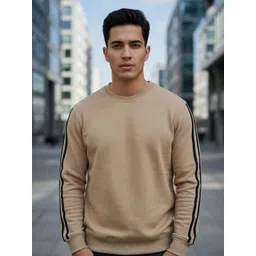 Obaan Men Solid Round Neck Long Sleeves Pullover Sweatshirt-picture-10