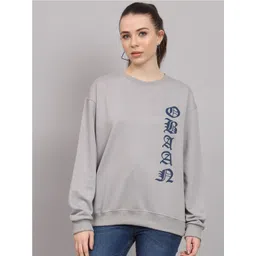 Obaan Typography Printed Drop-Shoulder Sleeves Cotton Casual Sweatshirt-picture-27