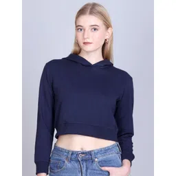 Obaan Women Hooded Crop Sweatshirt-picture-25