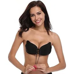 obbo GRAZIA Women's Silicone Non Padded Wire Free Regular, Stick-On Bra (OBBO_STICK_BRA-BLK_C_Black)-picture-17