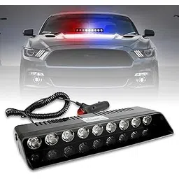 OBEROI'S TRADERS 9 LED Red & Blue Police PCR Strobe Flasher Light With 11 Flashing Mode | Warning & Emergency Lamp Light for All Cars-picture-19