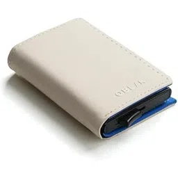 oblik Cleo Wallet Cardholder | Aluminium Quick Card Ejector | Upto 6 Cards and Folded Cash | Minimal Monogramming | Premium Rubberised Fabric (Cream)-picture-11