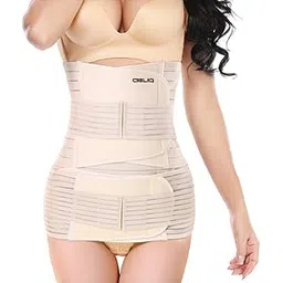 obliq 3 in 1 Post Pregnancy Belt for Belly, Waist & Pelvis Slimming Shapewear for After Delivery C-Section Abdomen/Tummy Reduction Postpartum Stomach Wrap (Beige, Large Waist (31-36 Inches))-picture-33