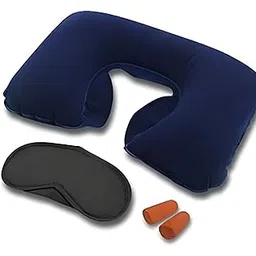 Oblivion 3-in-1 Multipurpose Air Travel Kit with Pillow, Ear Buds & Eye Mask | Sleeping Suitable for Train Bus Flight Car etc for Men and Women (Multi Color)-picture-25