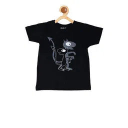 OBOW Boys Black & Grey Printed Round Neck T-shirt-picture-30